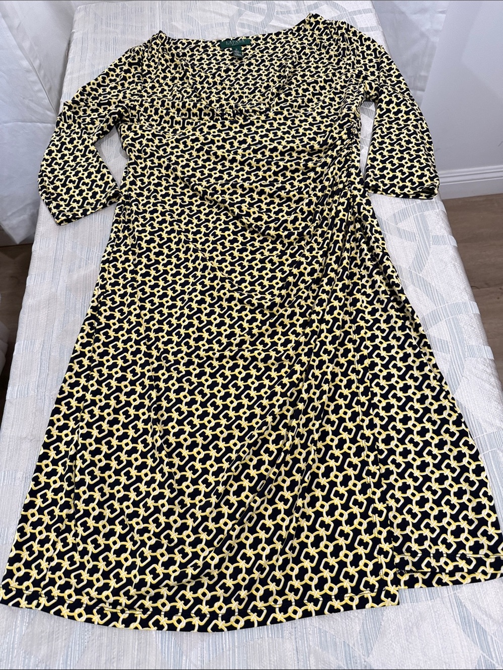 Karen Ralph Lauren chain pattern wrap dress